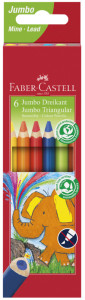 FABER-CASTELL Crayons de couleur triangulaire Jumbo, étui 6