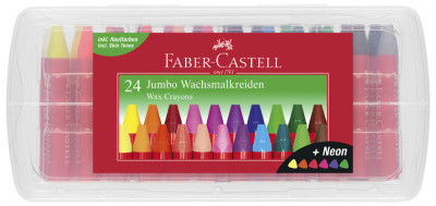 FABER-CASTELL Craies triangulaires à la cire Jumbo, étui 24