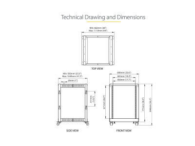 Startech : 15U OPEN FRAME RACK - 4 POST - 22-40 IN. ADJUSTABLE DEPTH