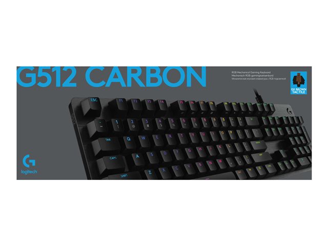 Clavier Gamer Logitech G512 Carbon AZERTY – Switches GX Brown, Rétroéclairé, Noir