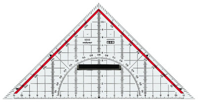 M+R Geodreieck, Acrylglas, Hypotenuse: 250 mm, glasklar
