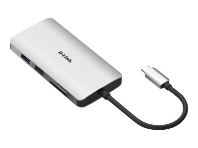 D-Link : 8-IN-1 USB-C HUB avec HDMI ETHERNET/CARD READER/PDELIVERY