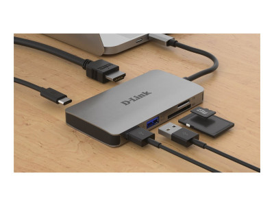 D-Link : 6-IN-1 USB-C HUB avec HDMI card READER/POWER DELIVERY