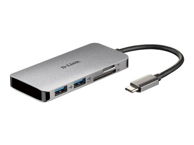 D-Link : 6-IN-1 USB-C HUB avec HDMI card READER/POWER DELIVERY