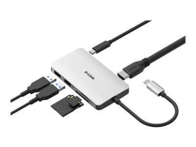 D-Link : 6-IN-1 USB-C HUB avec HDMI card READER/POWER DELIVERY