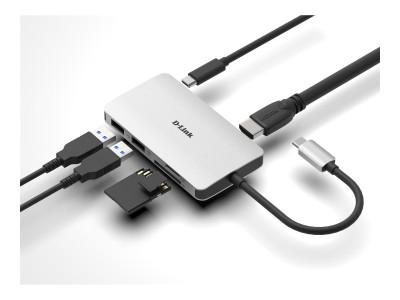 D-Link : 6-IN-1 USB-C HUB avec HDMI card READER/POWER DELIVERY