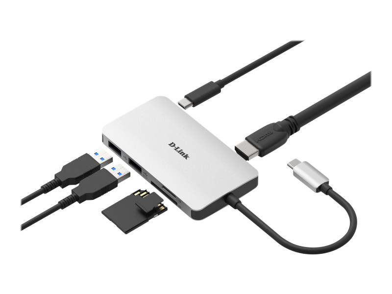 D-Link : 6-IN-1 USB-C HUB avec HDMI card READER/POWER DELIVERY