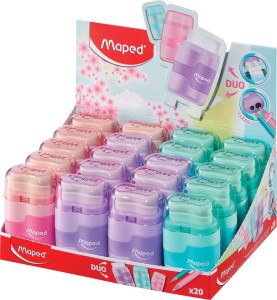 Maped Radierer-Spitzer-Kombi Connect Duo PASTEL,20er Display