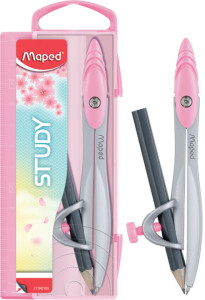 Compas Maped Study PASTEL, avec bague d'adaptation, assortis