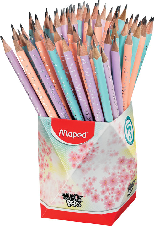 Maped Bleistift BLACK'PEPS PASTEL, Härtegrad: HB,72er Köcher