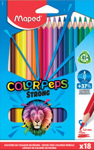 Maped Crayon de couleur COLOR'PEPS STRONG, étui carton de 18