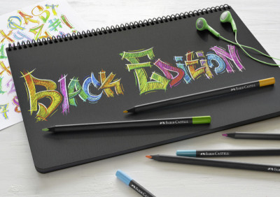 FABER-CASTELL Crayon de couleur Black Edition, étui de 24