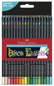 FABER-CASTELL Crayon de couleur Black Edition, étui de 36