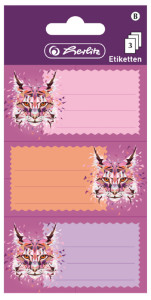 herlitz Buchetiketten Wild Animals Wolf, 78 x 42 mm