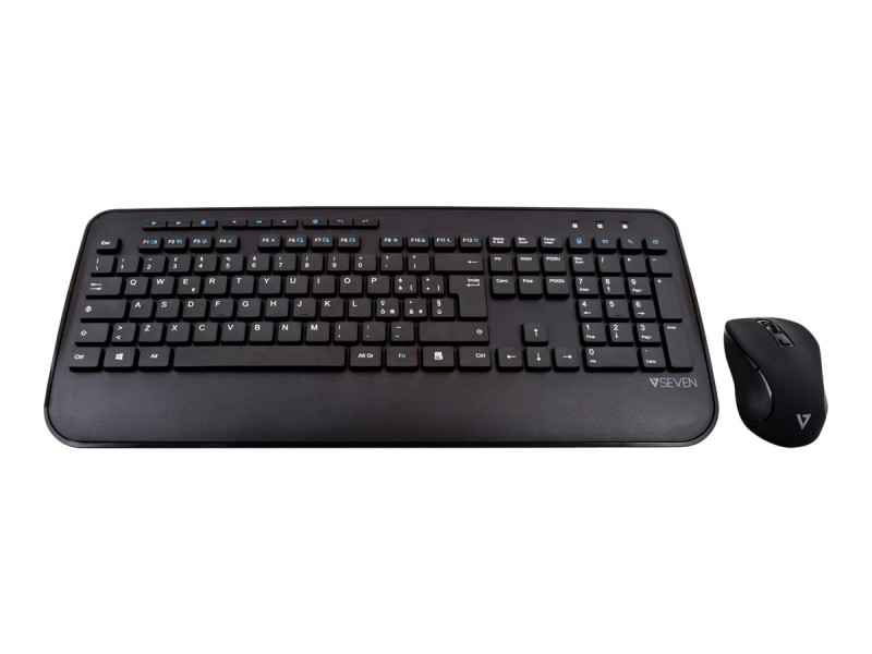 COMBO CLAVIER SOURIS V7 AZERTY SANS FIL 2.4 GHZ NOIR FR