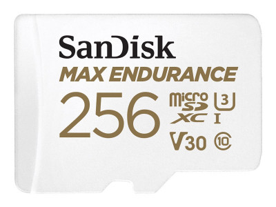 SANDISK : MAX ENDURANCE MICROSDHC 256GB card avec ADAPTER