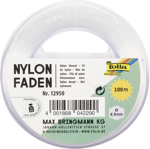 folia Fil nylon sur bobine, 0,5 mm x 100 m, transparent