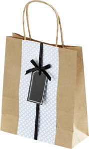 folia Sac en papier kraft, 125 x 50 x 150mm, naturel