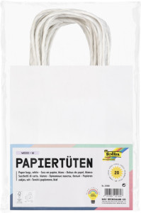 folia Sac en papier kraft, 125 x 50 x 150 mm, blanc