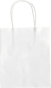 folia Sac en papier kraft, 125 x 50 x 150 mm, blanc