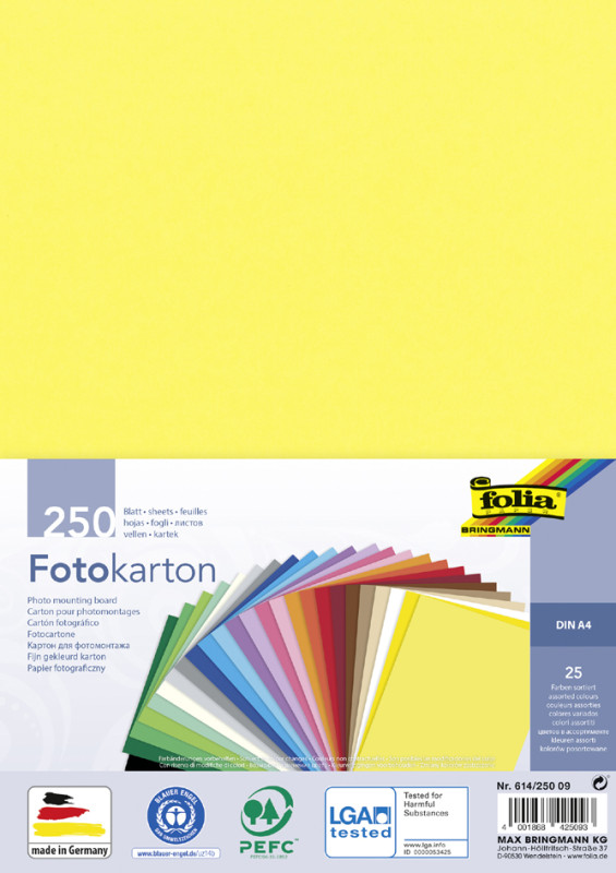 folia Carton de bricolage, A4, 300 g/m2, assorti