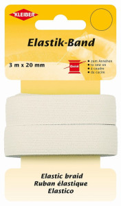 KLEIBER Ruban élastique, 3 m x 5 mm, blanc/rouge