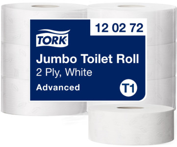 TORK Papier toilette grand rouleau Jumbo, 2 plis, blanc