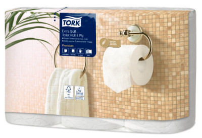 TORK Papier toilette, 4 plis, blanc