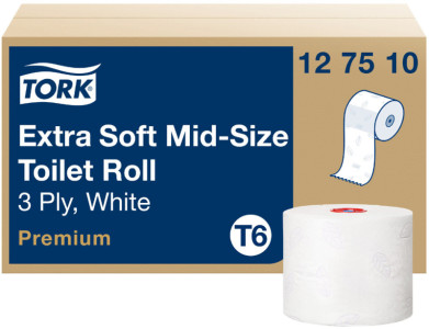 TORK Papier toilette rouleau Midi, 3 plis, 70 m, blanc