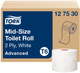 TORK Papier toilette rouleau Midi, 2 plis, 100 m, blanc TORK Papier toilette rouleau Midi, 2 plis, 100 m, blanc