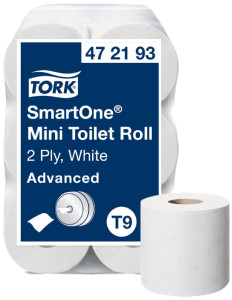 TORK Papier toilette grand rouleau SmartOne Mini, blanc