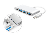 DLH : PLASTIC BAG TYPE-C USB HUB 3USB PORTS et TYPE 1-A PORT USB