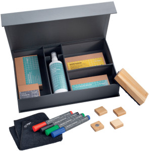 Set de présentation sigel pour tableaux blancs, dans une boîte en carton