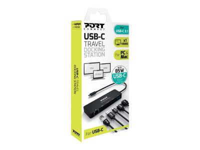 Port Technology : TRAVEL DOCKING STATION TYPE C USB TYPE C PORT SUPP HDMI OR VGA