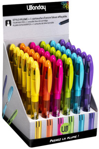 Wonday Stylo plume MIN'O, assorti, présentoir de 36