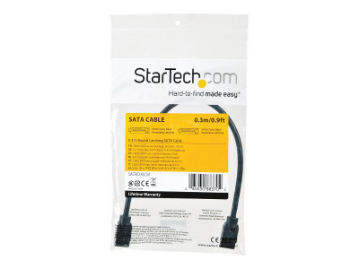 Startech : 0.3 M ROUND SATA cable - 6GBS SATA CORD - LATCHING CONNECTORS