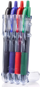 PILOT Stylo à encre gel G2 07 Set2Go, étui de 4