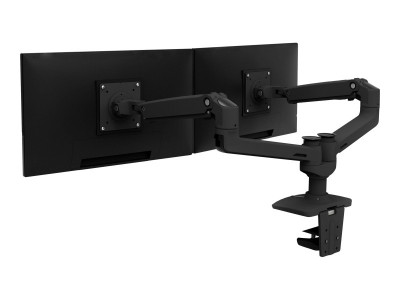 Ergotron : LX DUAL SIDE-BY-SIDE ARM MATTE BLACK