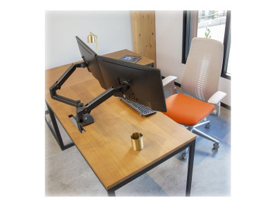Ergotron : LX DUAL SIDE-BY-SIDE ARM MATTE BLACK