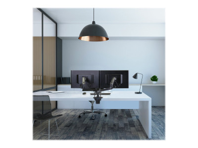 Ergotron : LX DUAL SIDE-BY-SIDE ARM MATTE BLACK