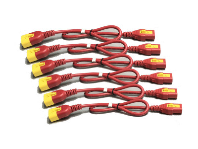 APC : POWER CORD kit (6 EA) LOCKING C13 TO C14 1.2M RED