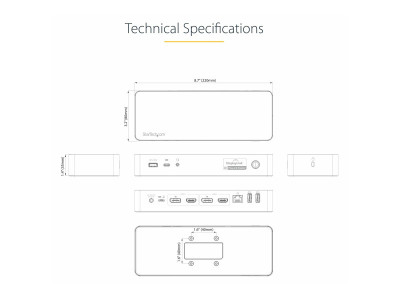 Startech : 2 X 4K UNIVERSAL LAPTOP DOCKING STATION USB-C/USB 3.0 100W PD