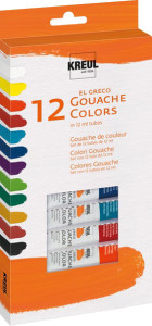 KREUL Gouache el Greco, 12 ml, kit de 12