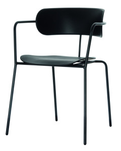PAPERFLOW Chaise visiteur BISTRO, set de 4, noir