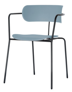 PAPERFLOW Chaise visiteur BISTRO, set de 4, bleu