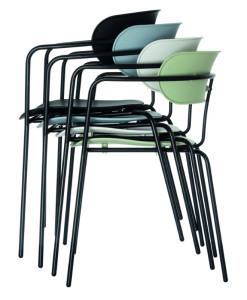 PAPERFLOW Chaise visiteur BISTRO, set de 4, vert