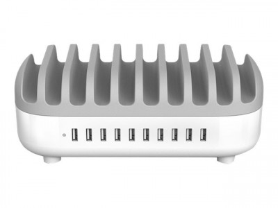 compulocks : 10PORT USB CHARGING DOCK ST PLUGS WHITE