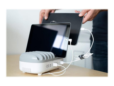 compulocks : 10PORT USB CHARGING DOCK ST PLUGS WHITE