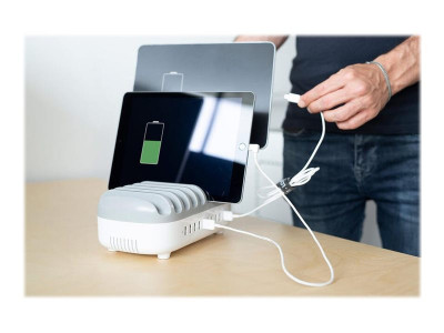 compulocks : 10PORT USB CHARGING DOCK ST PLUGS WHITE