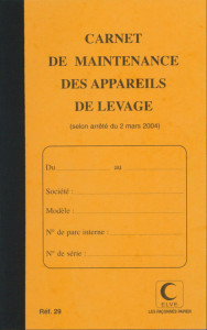 ELVE Carnet de maintenance 